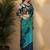 Green  crepe digital rtw saree with pocket and stitched blouse