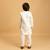 White satin thead with sequins embroidered work wedding function festival party boys straight kurta pant koti