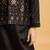 Black satin thead with sequins embroidered work wedding function festival party boys straight kurta pant koti