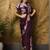 Wine  crepe digital rtw saree with pocket and stitched blouse