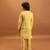 yellow viscose silk floral thread embroidered boys kurta pajama with jacket
