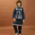 teal green viscose silk floral thread embroidered boys kurta pajama with jacket