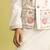 white viscose silk floral thread embroidered boys kurta pajama with jacket