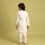 white viscose silk floral thread embroidered boys kurta pajama with jacket