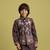 purple viscose silk floral thread embroidered boys kurta pajama with jacket