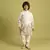 white viscose silk thread embroidered boys kurta pajama