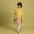 Yellow viscose silk thead with sequins embroidered work wedding function festival party boys straight kurta pant