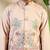 biege viscose silk thread embroidered boys kurta set with jacket