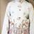 white viscose silk thread embroidered boys kurta set with jacket