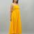 yellow shoulder straps fit & flare midi dress