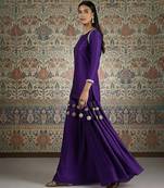 Purple vichitra silk kurta palazzo set