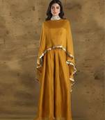 Mustard vichitra silk cape palazzo set