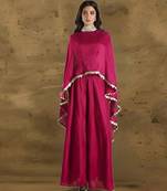 Pink vichitra silk cape palazzo set
