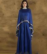 Royal blue vichitra silk cape palazzo set