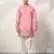 pink viscose silk floral embroidered kurta pajama set for men
