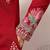 red viscose silk floral embroidered kurta pajama set for men
