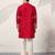 RED VISCOSE SILK THREAD & SEQUINS EMBROIDERED WORK WEDDING FESTIVAL MARRIAGE PARTY WEAR STRAIGHT MENS KURTA