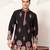 BLACK VISCOSE SILK THREAD & SEQUINS EMBROIDERED WORK WEDDING FESTIVAL MARRIAGE PARTY WEAR STRAIGHT MENS KURTA