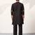 BLACK VISCOSE SILK THREAD & SEQUINS EMBROIDERED WORK WEDDING FESTIVAL MARRIAGE PARTY WEAR STRAIGHT MENS KURTA
