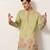 pista green viscose silk floral embroidered kurta pajama set for men