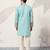 sky blue viscose silk floral embroidered kurta pajama set for men