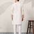 WHITE VISCOSE SILK THREAD & SEQUINS EMBROIDERED WORK WEDDING FESTIVAL MARRIAGE PARTY WEAR STRAIGHT MENS KURTA