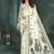 White or foil premium printed saree with blouse