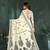 White or foil premium printed saree with blouse