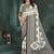 White or foil premium printed saree with blouse