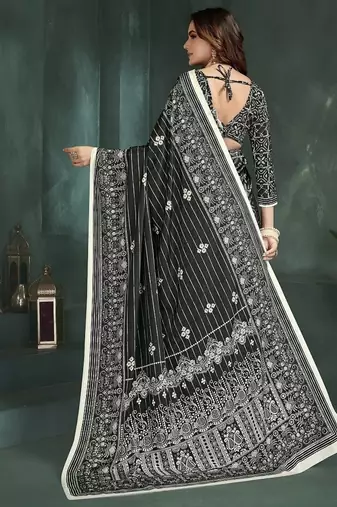 Black or foil  printed saree with blouse