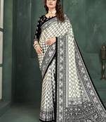 Black or foil  printed saree with blouse