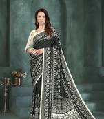 Black or foil  printed saree with blouse