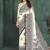 White or foil premium printed saree with blouse
