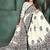 White or foil premium printed saree with blouse