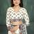 White or foil premium printed saree with blouse