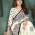 White or foil premium printed saree with blouse