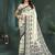 White or foil  printed saree with blouse
