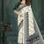 White or foil  printed saree with blouse