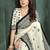 White or foil premium printed saree with blouse
