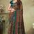 Dark Green,Mustard Floral Crepe Silk Printed Saree,Sari Comes With Blouse
