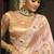 Light pink silk blend saree with embroidered jari and cut-dana work