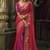 Rani pink & red silk blend saree with embroidered jari and cut-dana work