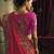 Rani pink & red silk blend saree with embroidered jari and cut-dana work
