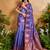 Weaving handloom silk blend violet contemporary saree