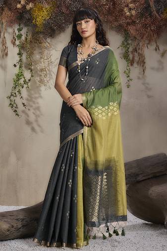 multi colour viscose cotton weaving contemporary saree