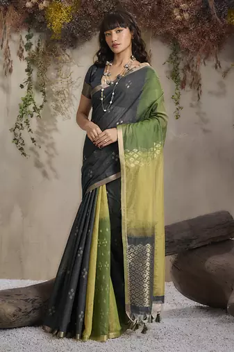 multi colour viscose cotton weaving work saree