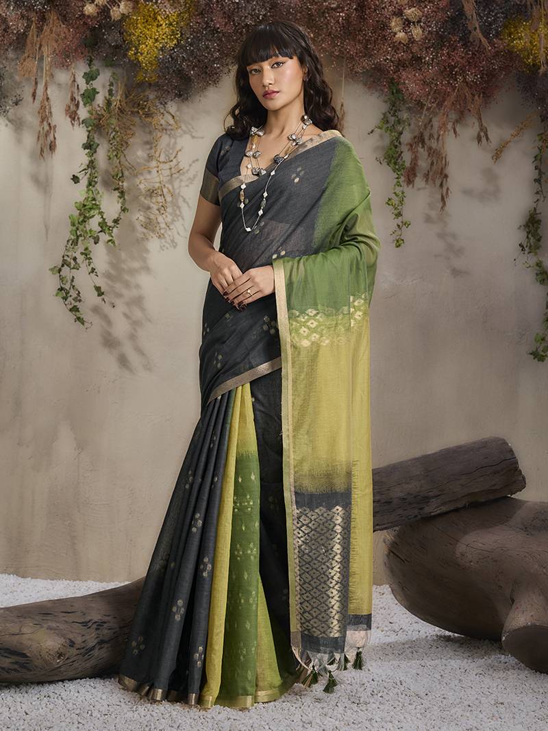 multi colour viscose cotton weaving contemporary saree
