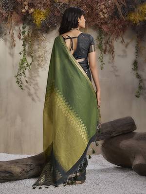 multi colour viscose cotton weaving work saree 3