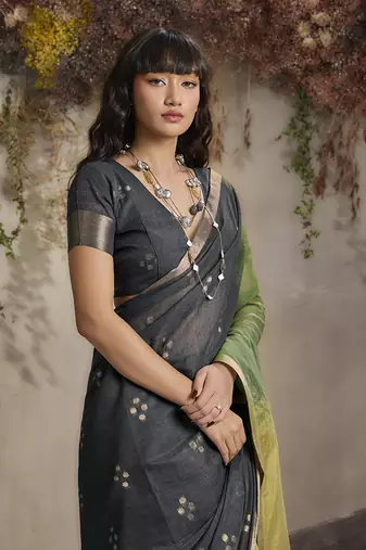 multi colour viscose cotton weaving work saree