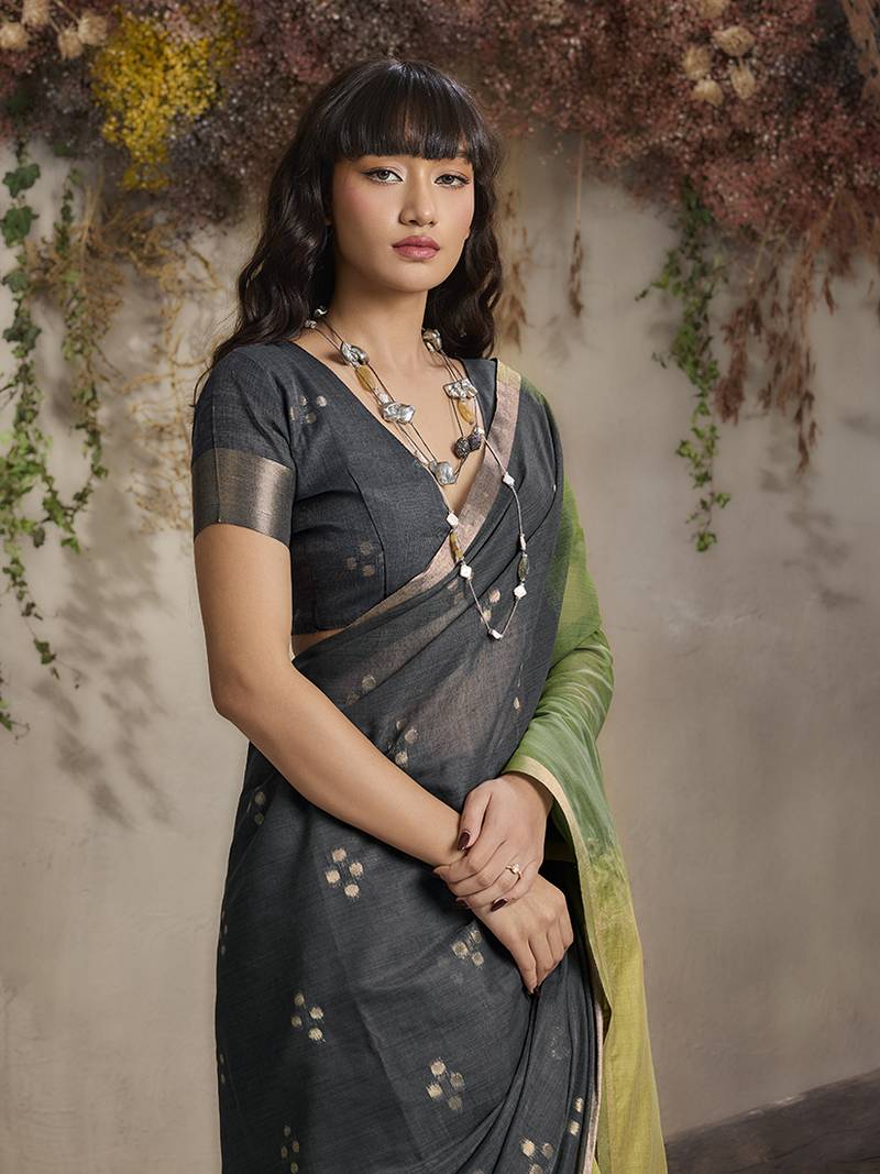 multi colour viscose cotton weaving contemporary saree